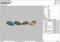 4 Cars 0405 Embroidery File 6 sizes
