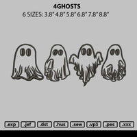 4 Ghosts Embroidery File 6 sizes