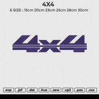 4X4 Embroidery File 6 size