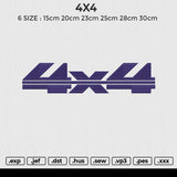 4X4 Embroidery File 6 size