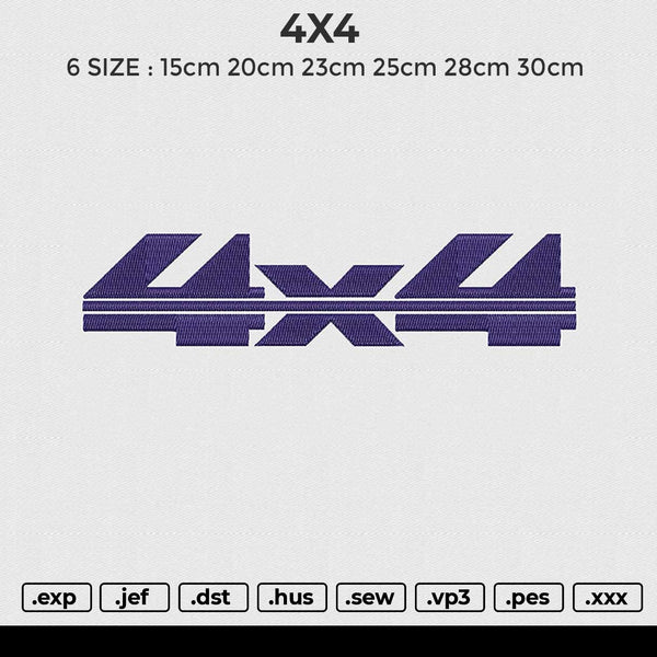 4X4 Embroidery File 6 size