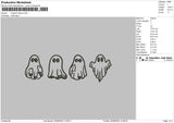 4 Ghosts Embroidery File 6 sizes