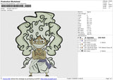 5th Gear Luffy Embroidery File 6 size