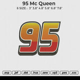 95 mc queen Embroidery File 6 size