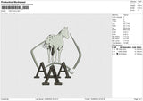 AAA Horse Embroidery File 6 size