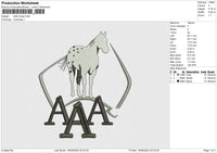 AAA Horse Embroidery File 6 size