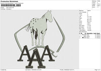 AAA Horse Embroidery File 6 size