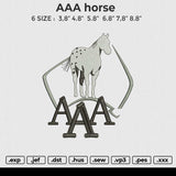 AAA Horse Embroidery File 6 size