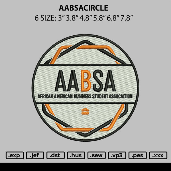 Aabsacircle Embroidery File 6 sizes