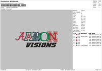 Aarontext Embroidery File 6 sizes