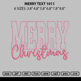 Merry Text 1011 Embroidery File 6 sizes