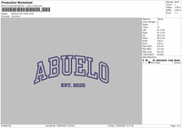 ABUELO Embroidery File 6 Size
