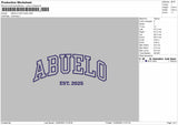 ABUELO Embroidery File 6 Size