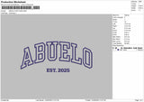 ABUELO Embroidery File 6 Size