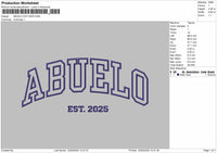 ABUELO Embroidery File 6 Size