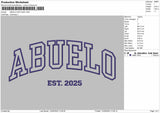 ABUELO Embroidery File 6 Size
