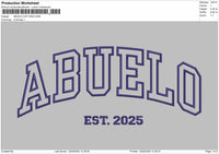 ABUELO Embroidery File 6 Size