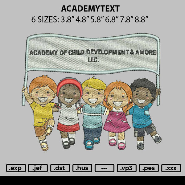 Academytext Embroidery File sizes