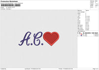 AC HEART Embroidery File 6 size