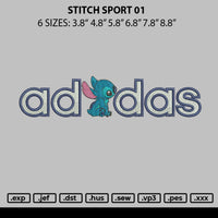 Stitch Sport 01 Embroidery FIle 6 sizes