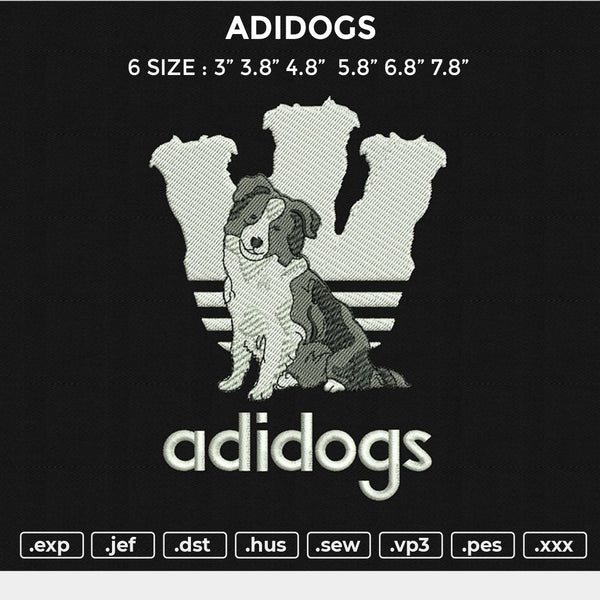 ADIDOGS Embroidery File 6 size