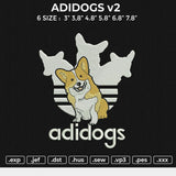 ADIDOGS V2 Embroidery File 6 size