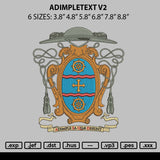 Adimpletext V2 Embroidery File 6 sizes