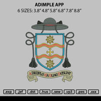 Adimple App Embroidery File 6 sizes
