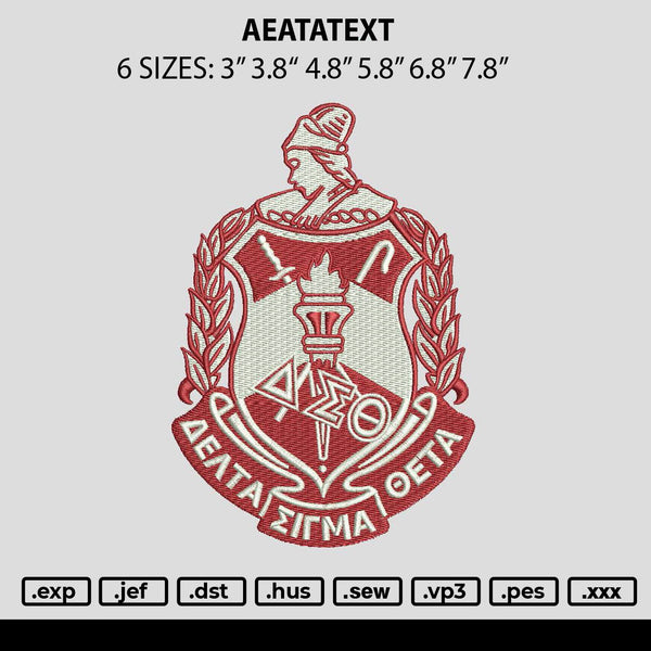 Aetatext Embroidery File 6 sizes