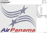 AIR PANAMA Embroidery File 6 size