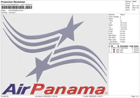AIR PANAMA Embroidery File 6 size