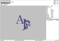 Aj Horse Embroidery File 6 sizes