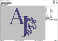 Aj Horse Embroidery File 6 sizes