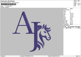 Aj Horse Embroidery File 6 sizes