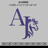 Aj Horse Embroidery File 6 sizes