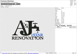 AJ renovation Embroidery File 6 size