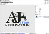 AJ renovation Embroidery File 6 size