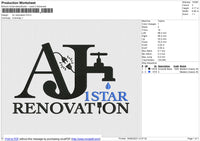 AJ renovation Embroidery File 6 size