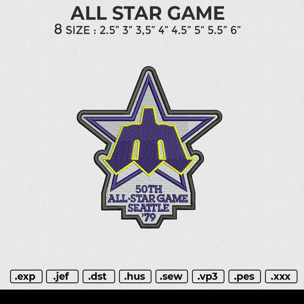 ALL STAR GAME Embroidery File 6 size