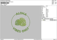 Alohatext Embroidery File 6 sizes