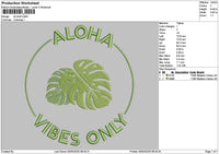 Alohatext Embroidery File 6 sizes