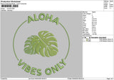 Alohatext Embroidery File 6 sizes
