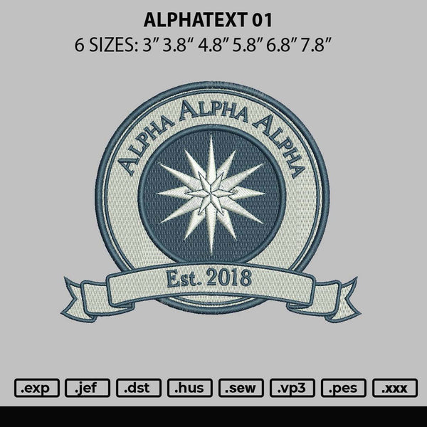 Alphacircle 01 Embroidery File 6 sizes