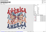 AMERICA Bow Embroidery File 6 size