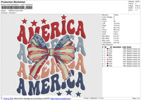 AMERICA Bow Embroidery File 6 size