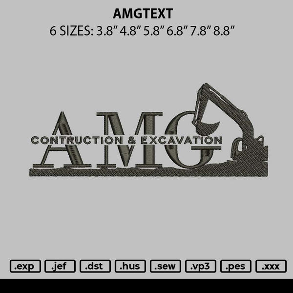 Amgtext Embroidery File 6 sizes