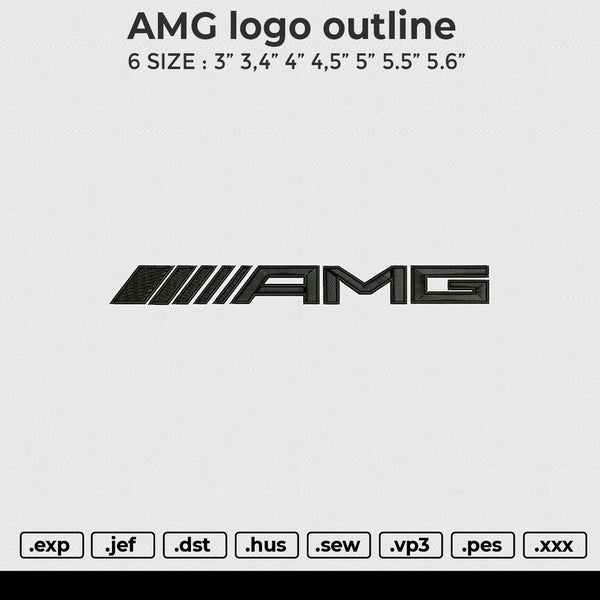 AMG logo Embroidery File 6 size