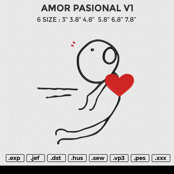 AMOR PASIONAL V1 Embroidery File 6 size