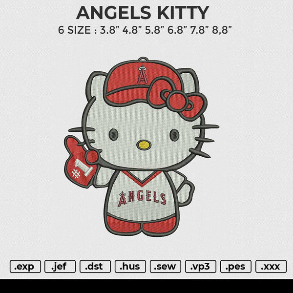 ANGELS KITTY Embroidery File 6 size