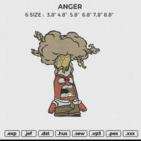 ANGER Embroidery File 6 size